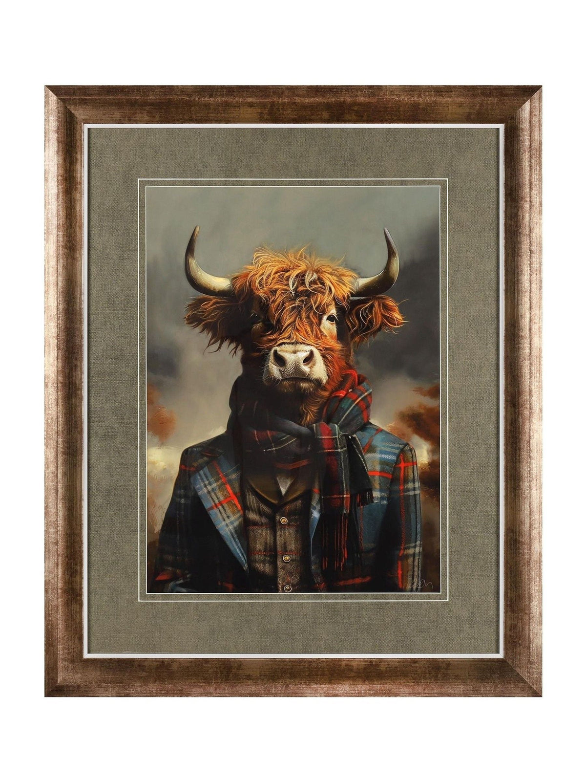 Art Marketing Brown Dapper Highland stag wall art, UK version