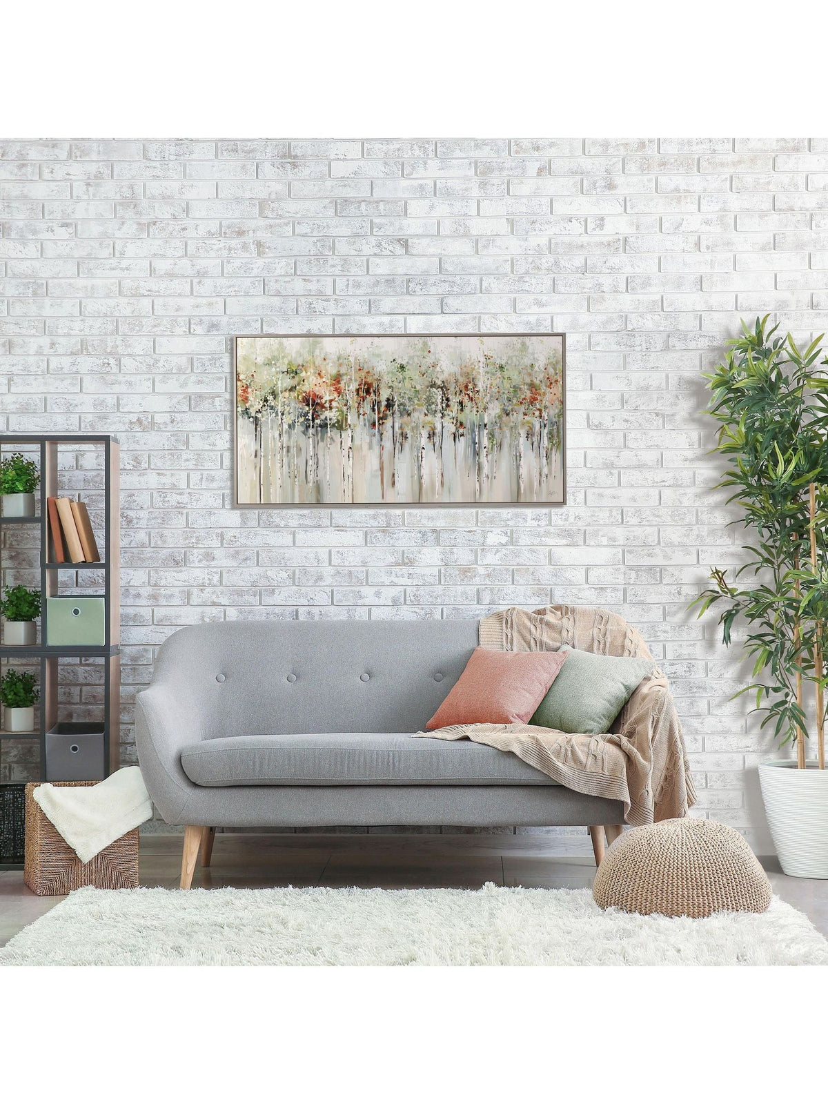 Art Marketing abstract wall art of autumn birch trees, UK version