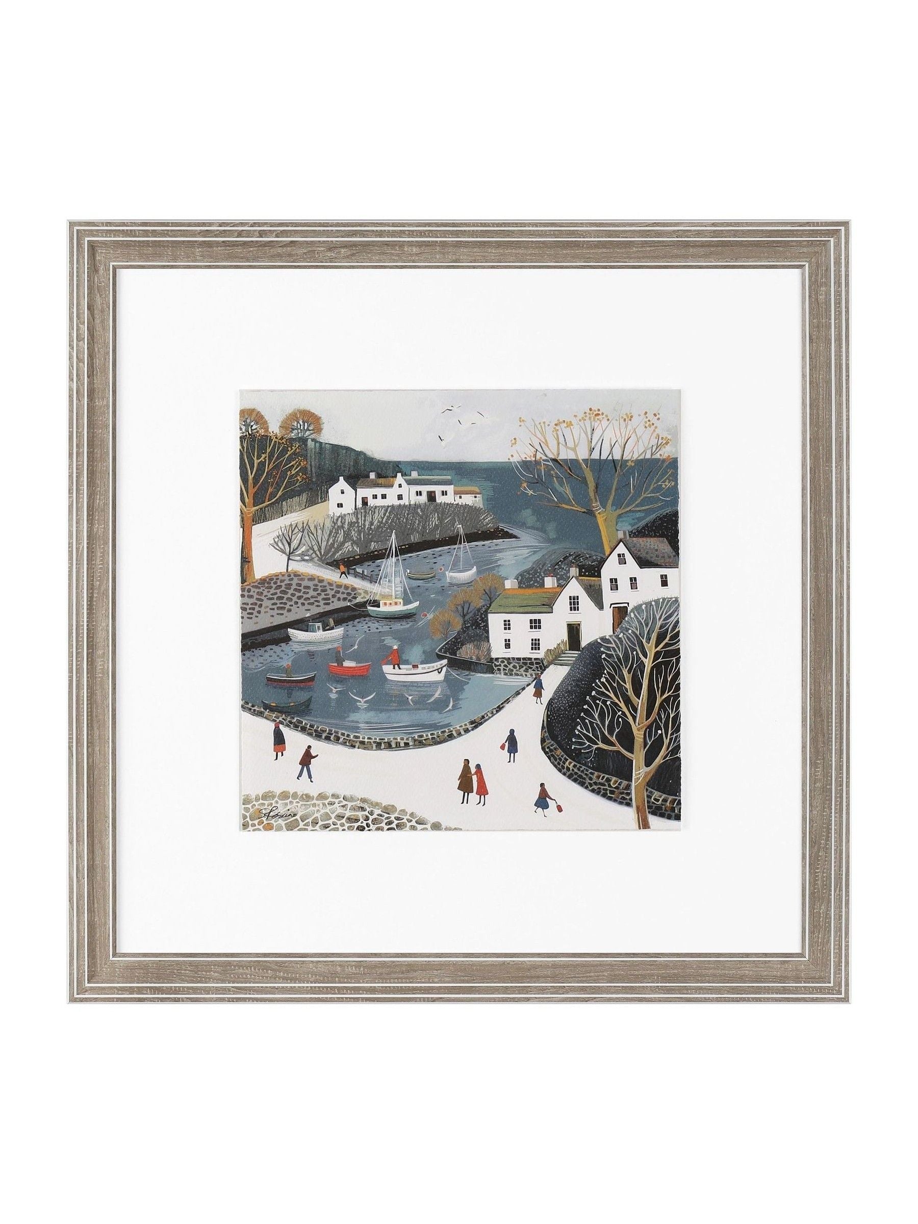 Village Haven wall art framed print 42cm x 42cm - British product