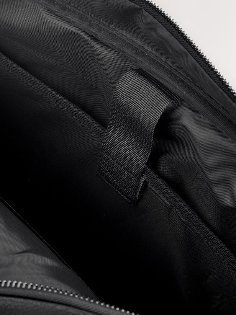 Black faux leather briefcase with carry handles - British product