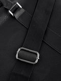 Black faux leather briefcase with carry handles - British product