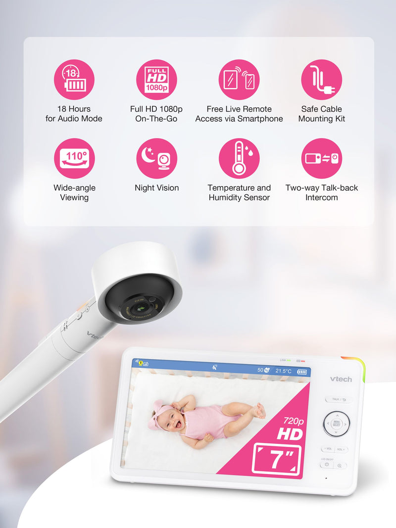 VTech 7 inch Full HD baby monitor, UK version