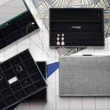 Stackers glass jewellery box 1 section - British product
