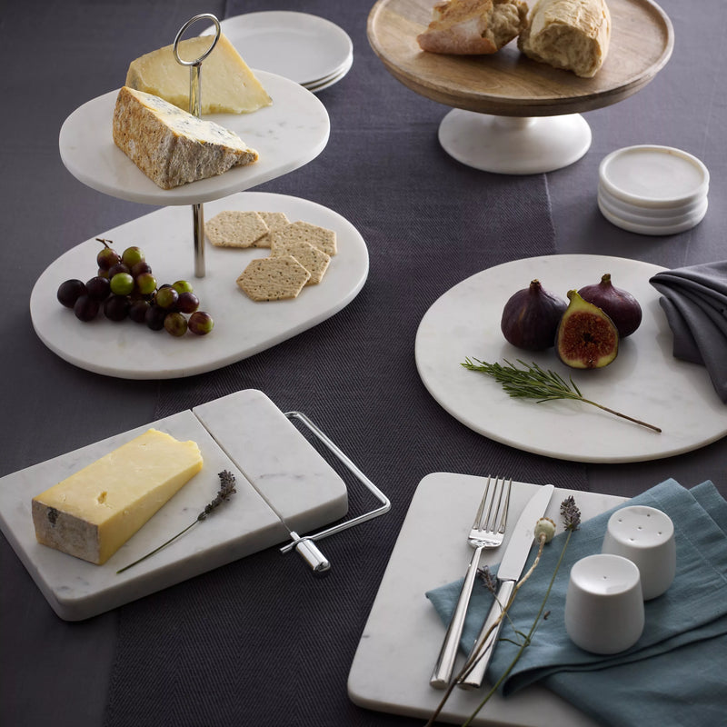 John Lewis round marble coasters set of 4 white (British brand)