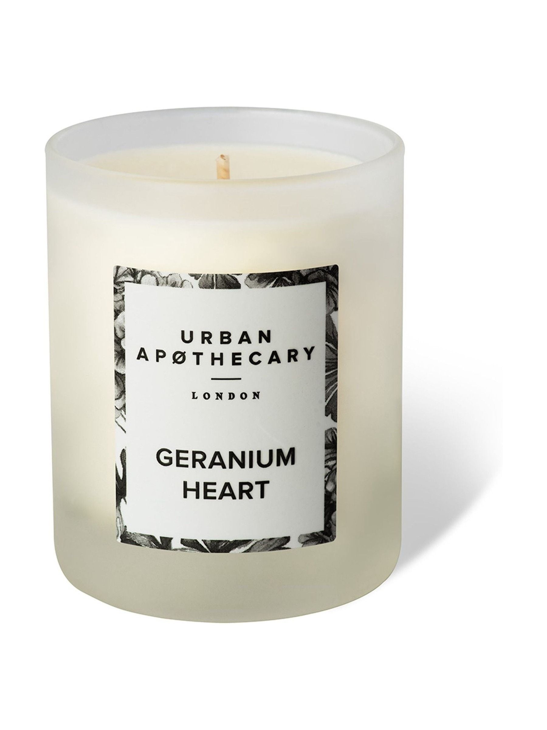 Urban Apothecary Geranium Heart candle 300g, imported from the UK