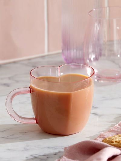 Next Pink Heart Shaped Glass Mug- Buy online at McGrocer