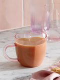 Pink Heart Shaped Glass Mug