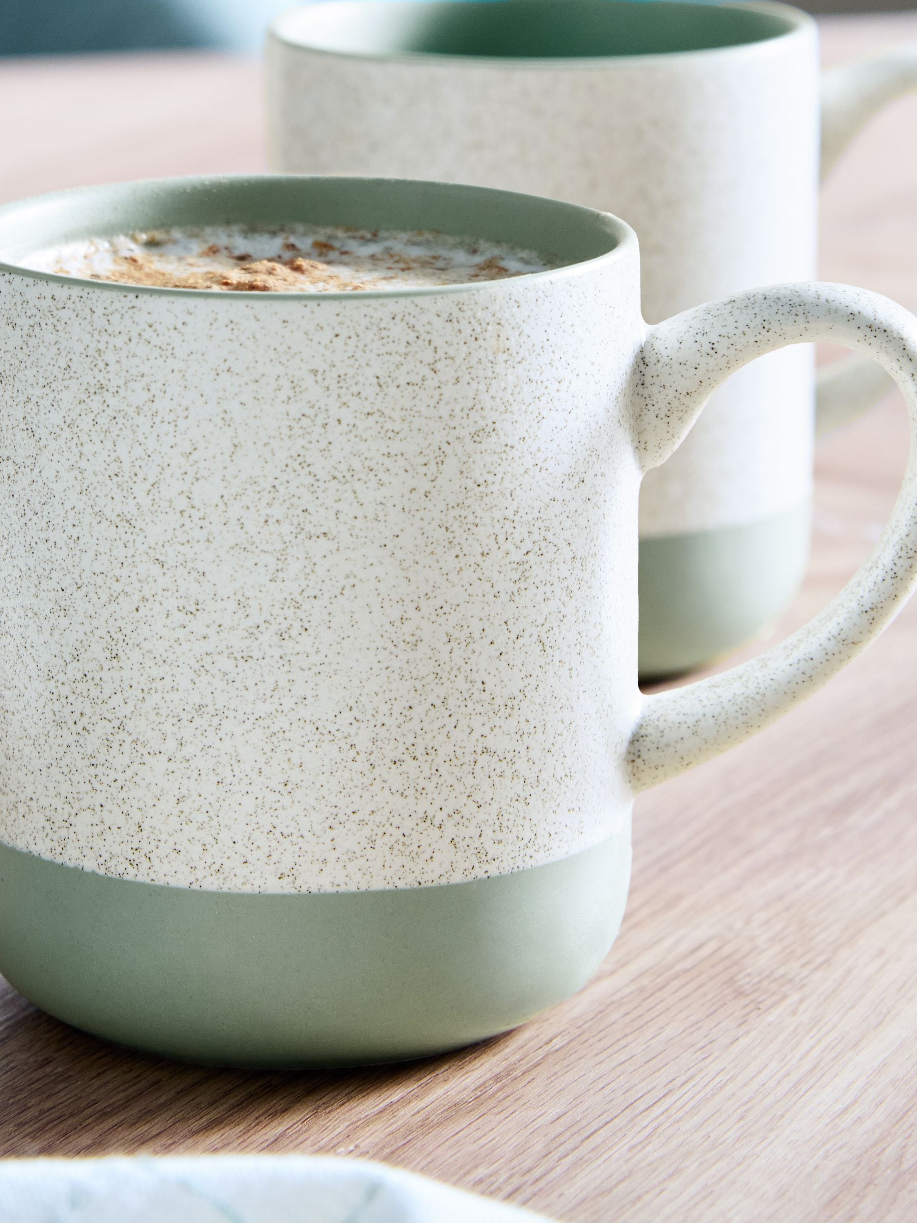 Otis sage green stoneware mugs set of four (British brand)