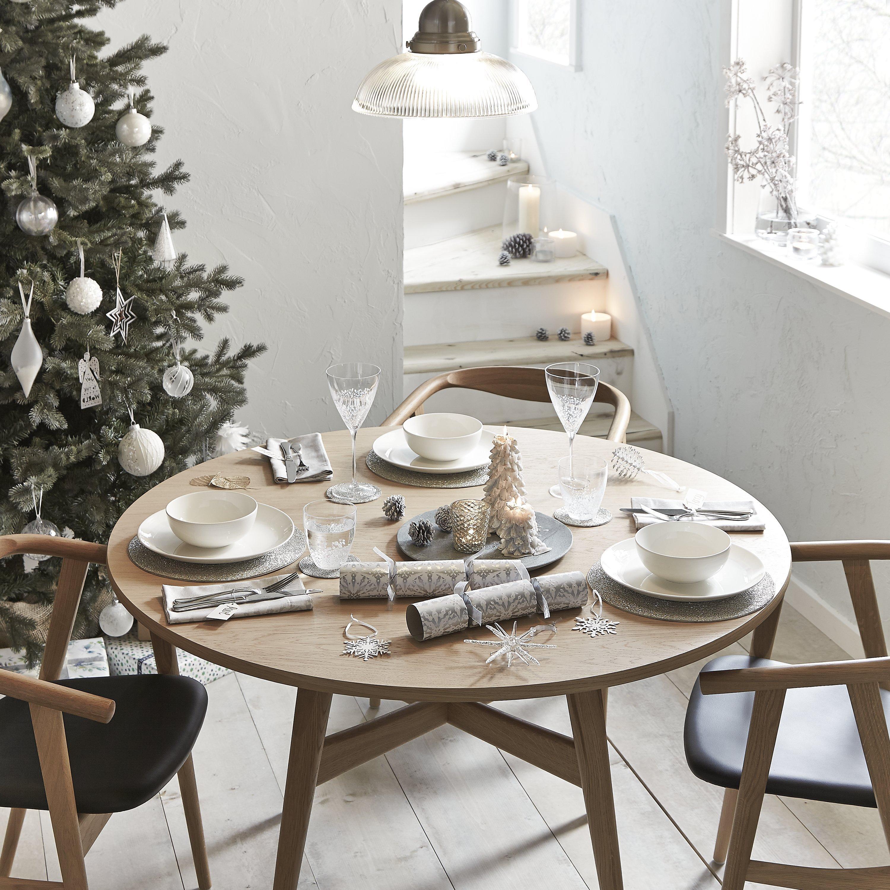 John Lewis Luna fine china dinnerware set Natural 12-piece (British brand)