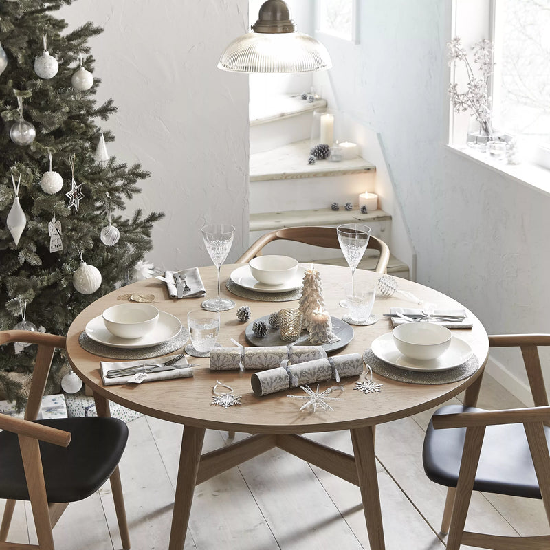 John Lewis Luna fine china dinnerware set Natural 12-piece (British brand)