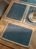 Blue fringe edge placemats set of 4 (British brand)
