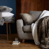 John Lewis faux fur cushion in mocha ombre, UK version