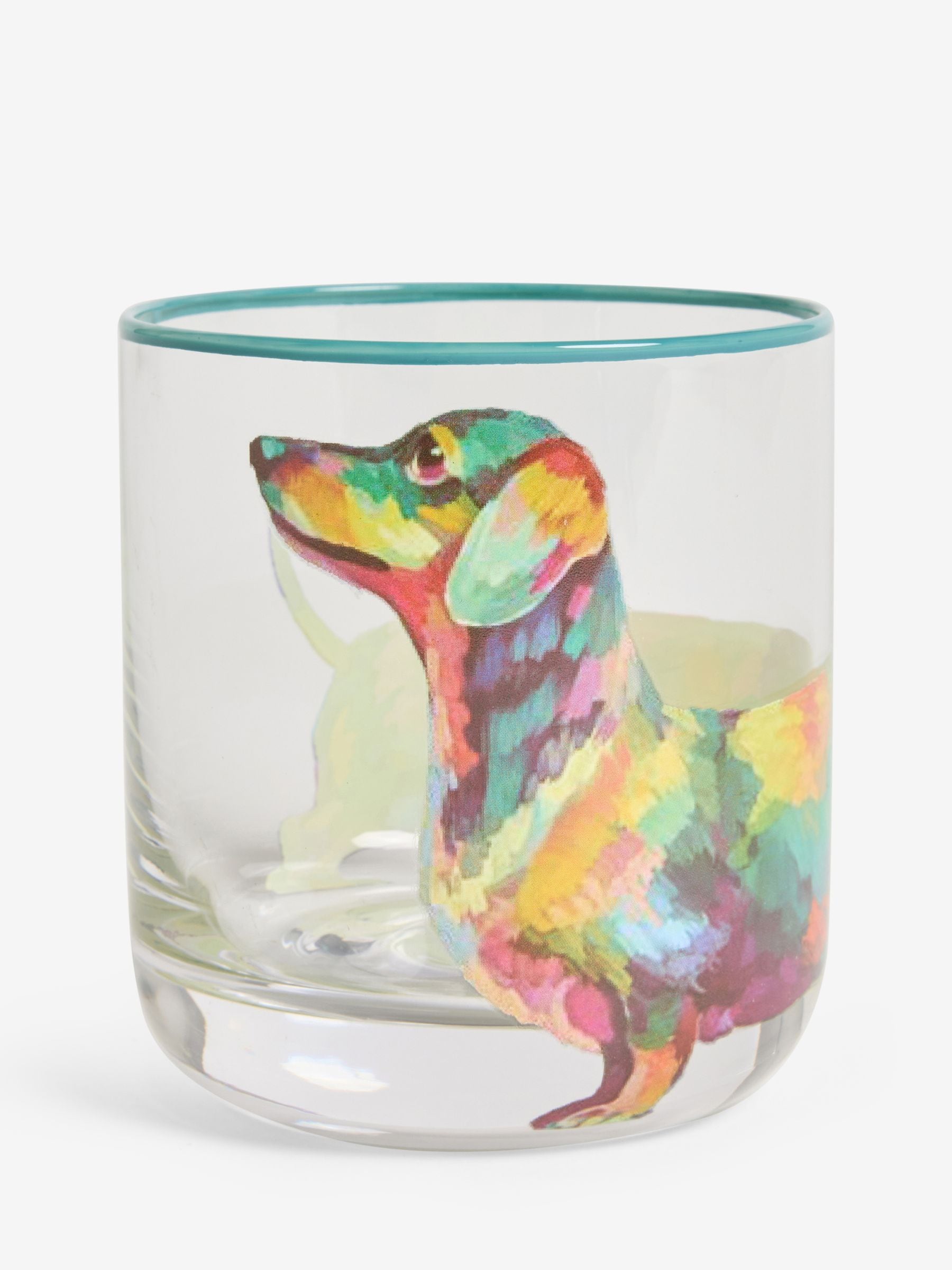 Set of 4 Teal Blue Sausage Dog Tumbler Glasses