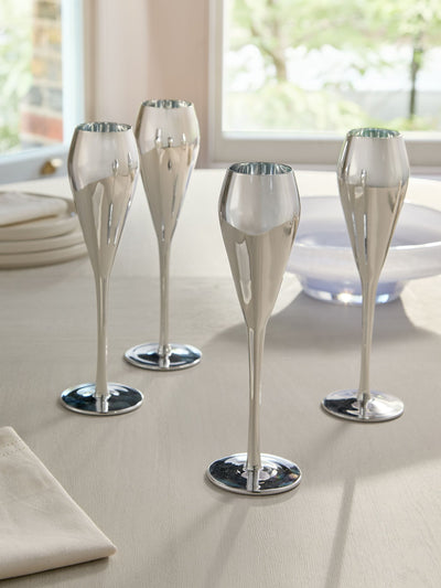 Neste Sett med 4 Sølv Sloane Champagneglass - Kjøp online hos McGrocer