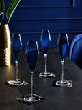 Navy Nova Set of 4 Prosecco Flute Glasses