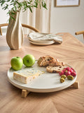 Kya weiße Servierplatte mit Holzständer 38 cm, UK-Version
