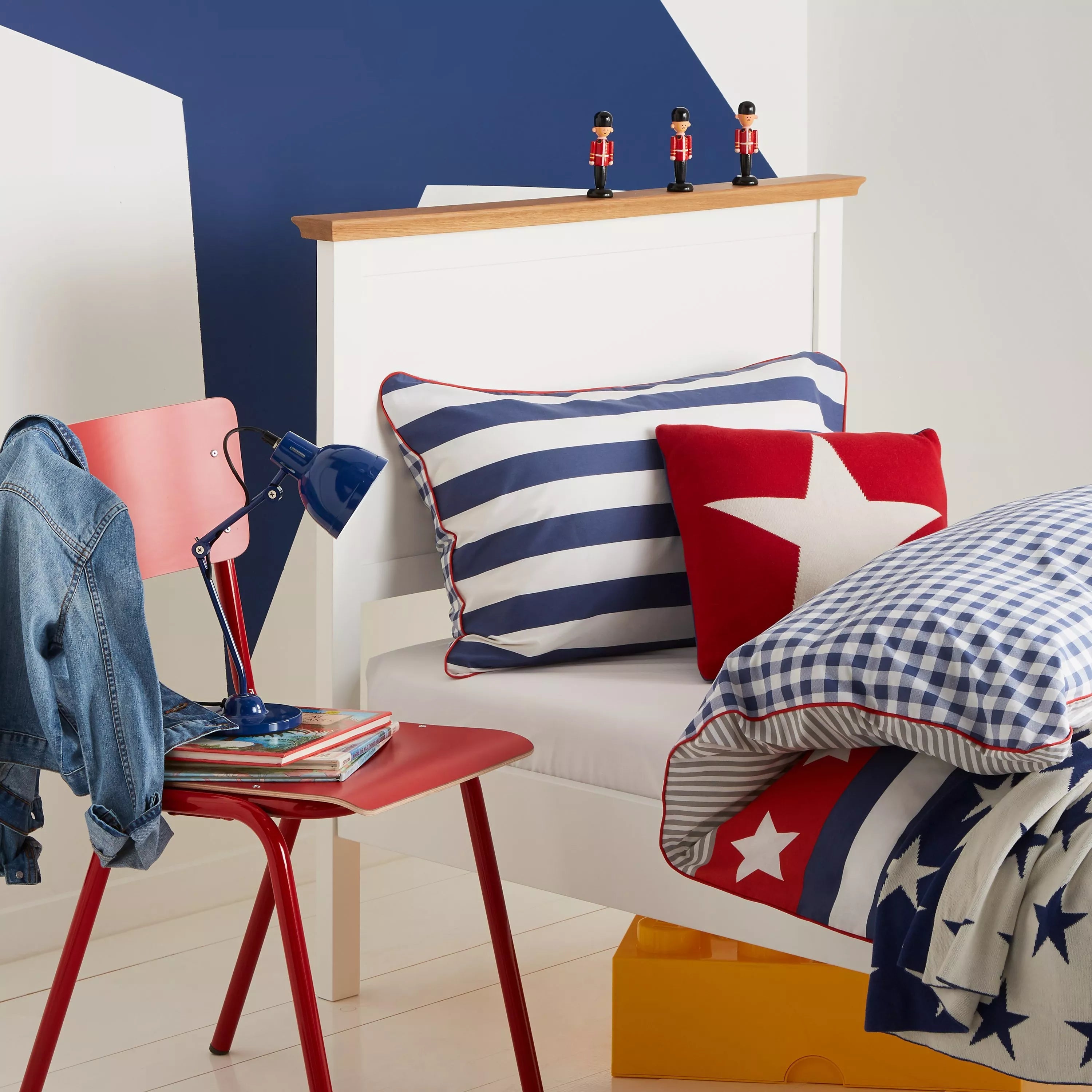 John Lewis Stars & Stripes cushion red/blue 40cm - British product