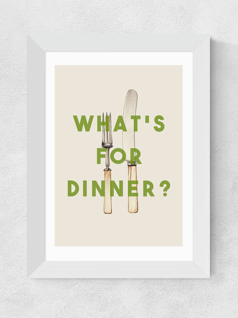 East End Prints White What's For Dinner by The 13 Prints