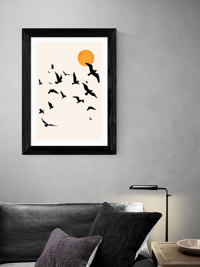 East End Prints Black Up and Away framed art print - British product
