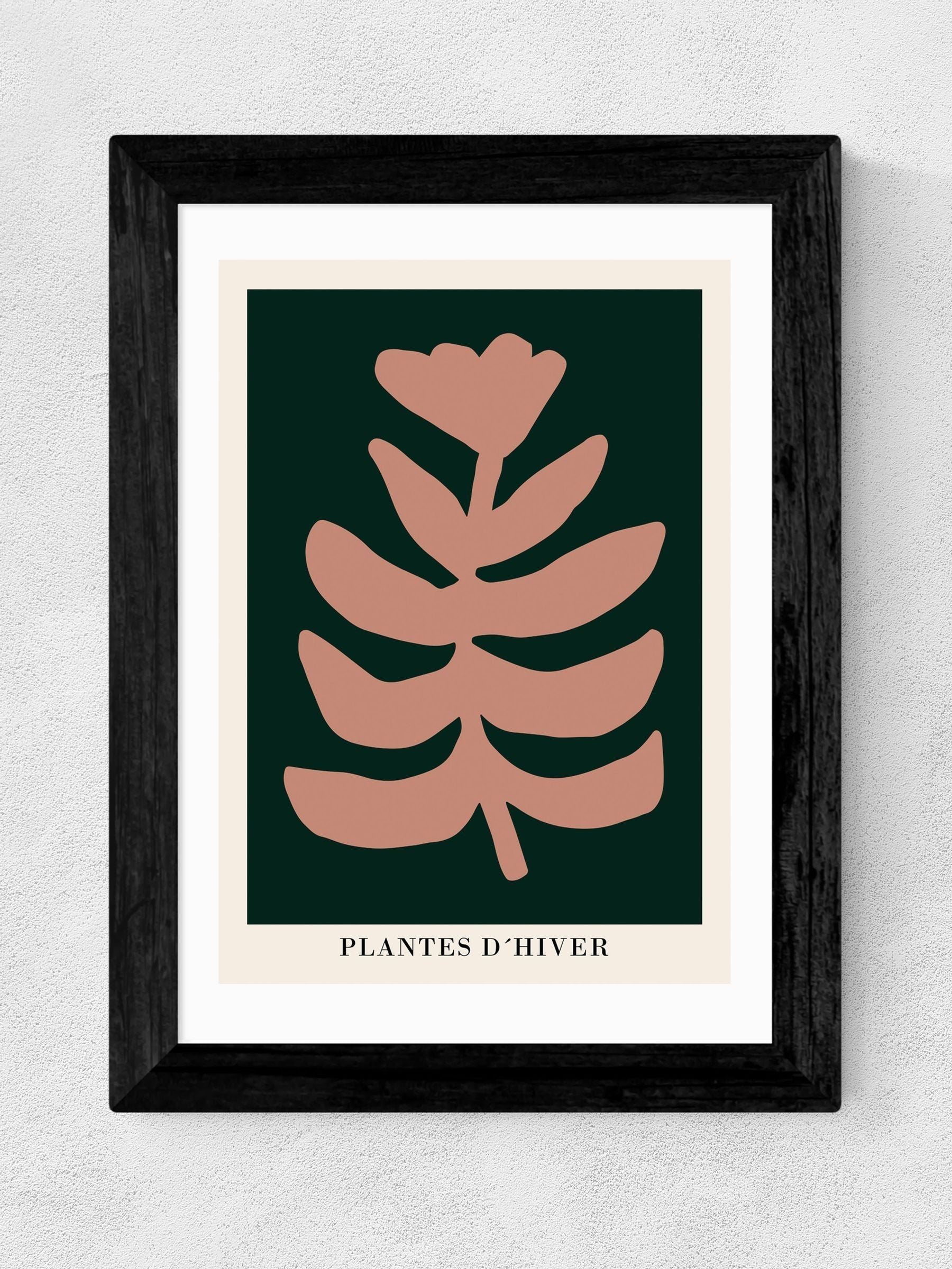 East End Prints Black Plantes d'Hiver Green framed art print - British product
