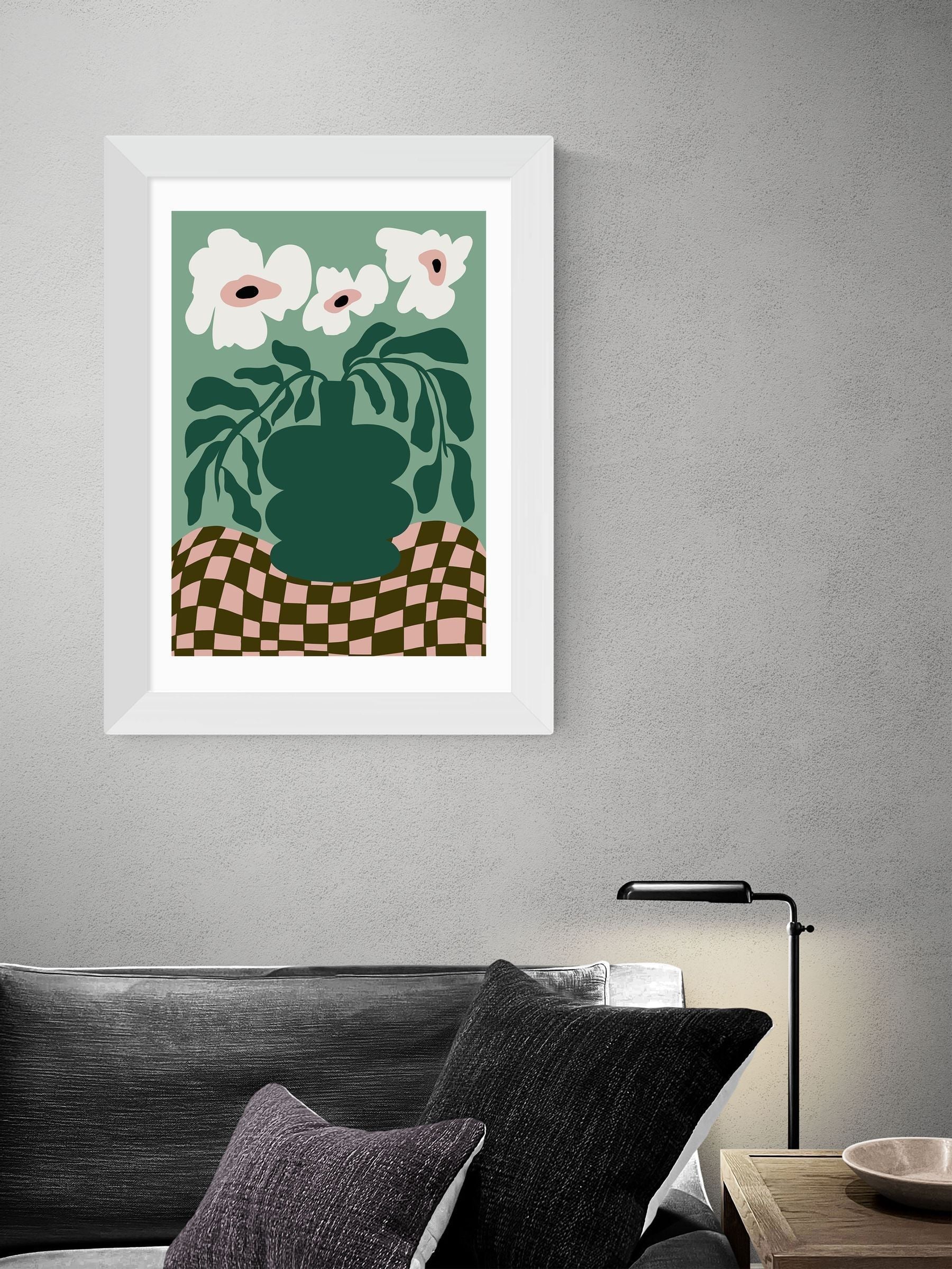 East End Prints White Bold Blossom framed art print - British product