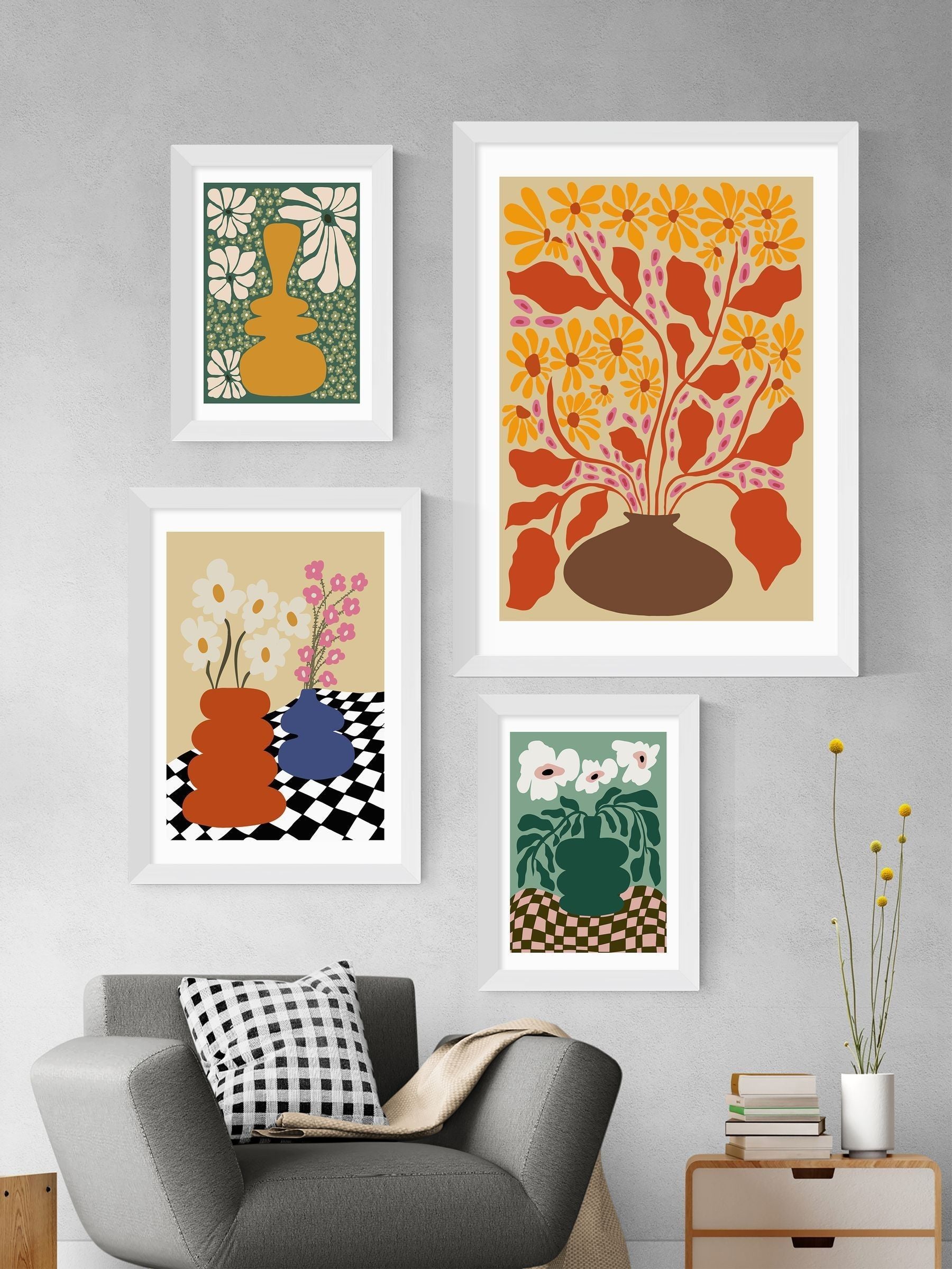 East End Prints White Bold Blossom framed art print - British product