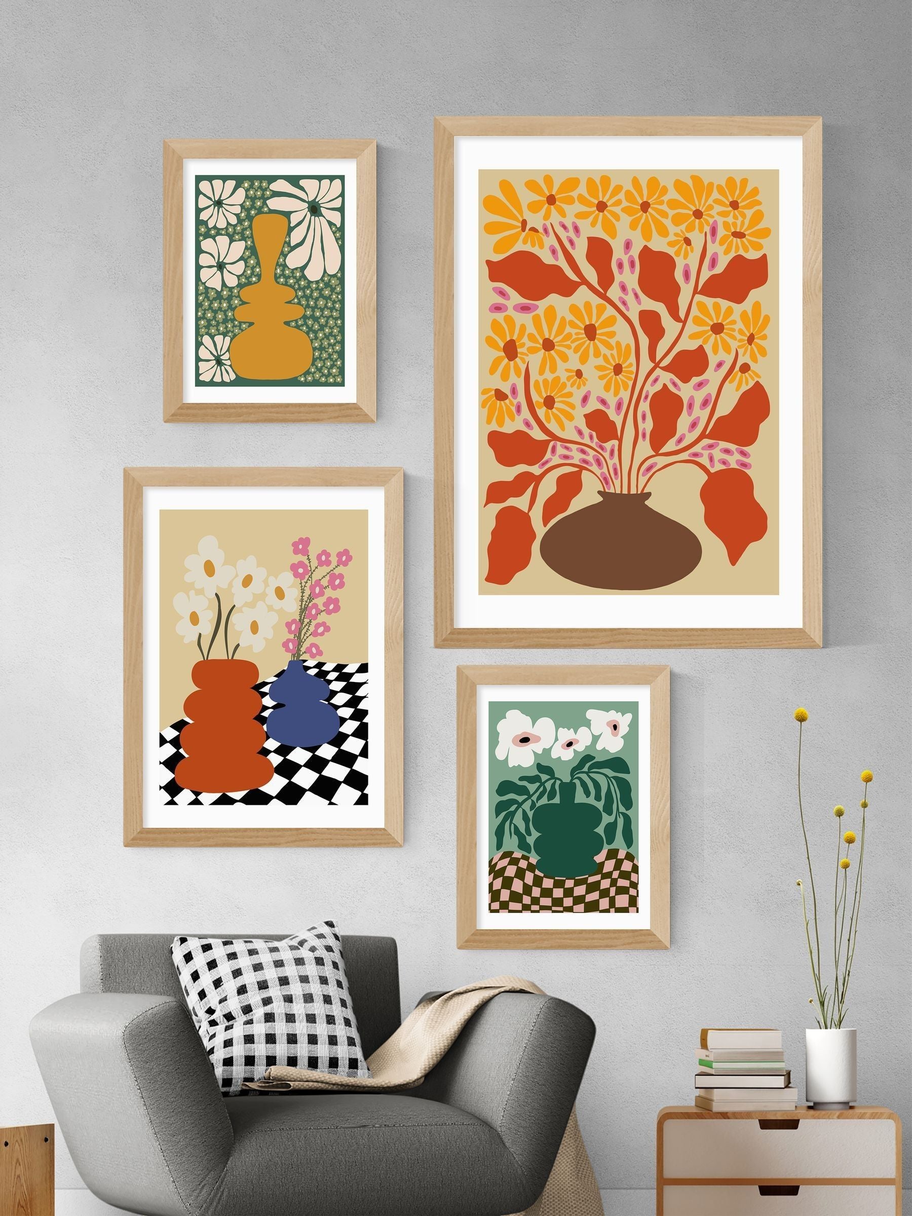 East End Prints Oak Two Blooming Pottery by Miho Art Studio