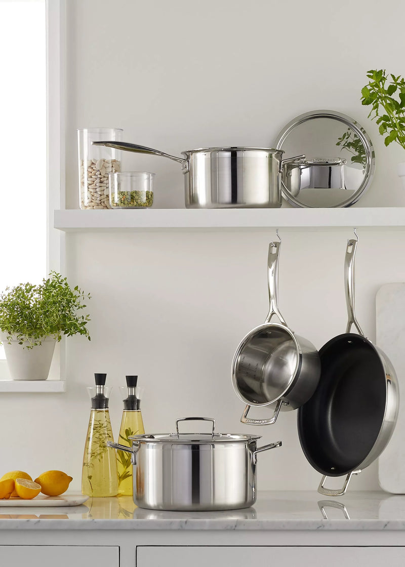 Le Creuset stainless steel deep casserole 24cm, imported from the UK
