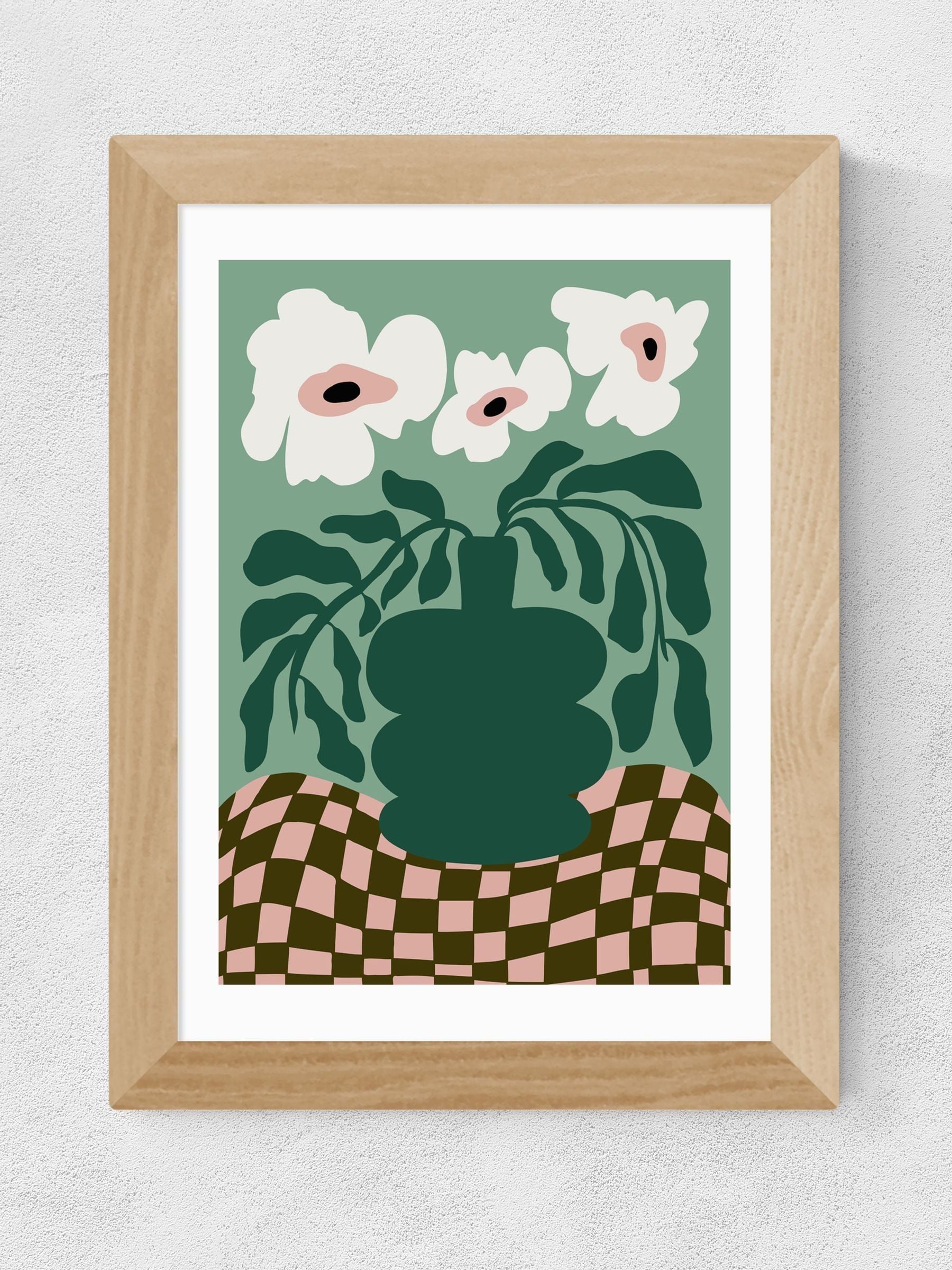 Miho Art Studio Oak Bold Blossom Pottery art print, imported from the UK