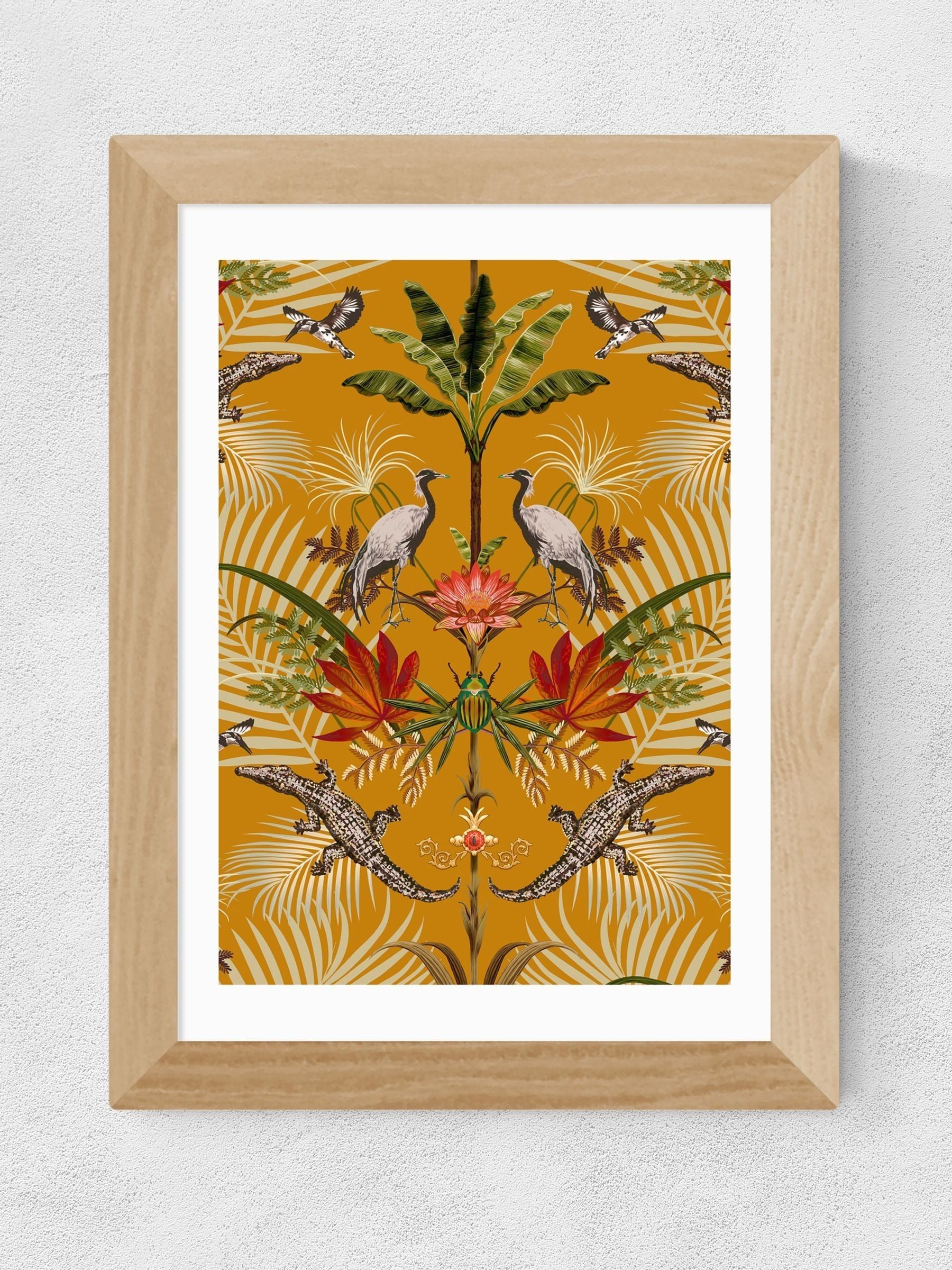 East End Prints Oak Crocodilia Sunset by Becca Who