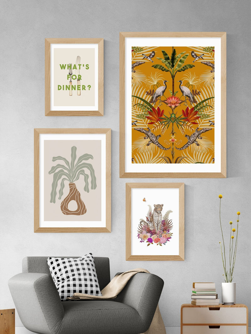 East End Prints Oak Crocodilia Sunset by Becca Who