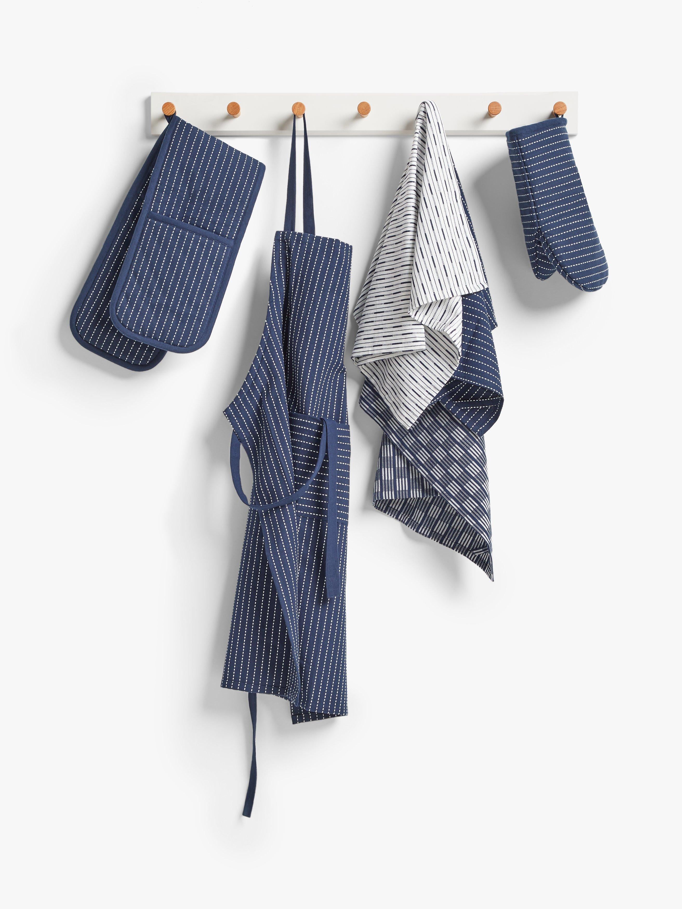 John Lewis double oven glove striped dark blue, UK version