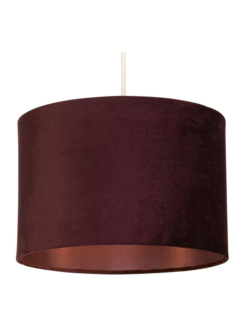 Searchlight plum velvet drum shade ceiling light 20x30cm (British brand)