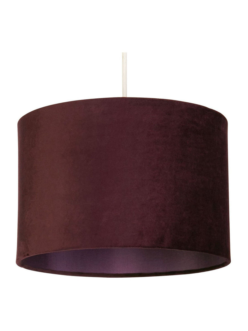 Searchlight plum velvet drum shade ceiling light 20x30cm (British brand)