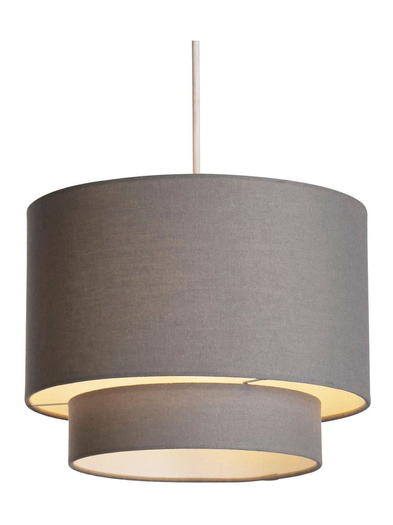 Searchlight grey gothic drum lampshade 30cm, UK version