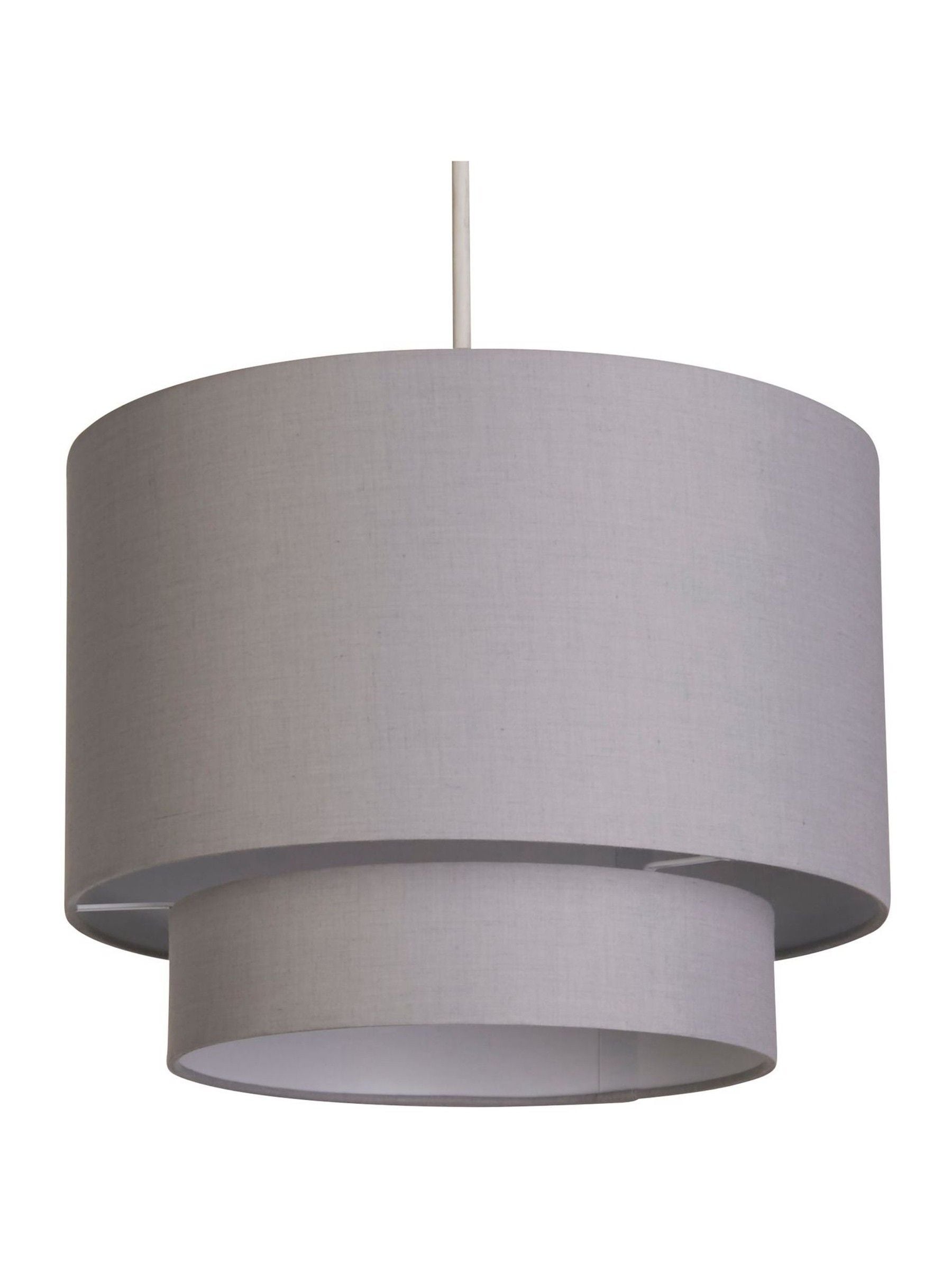 Searchlight Grey Polar Drum Shade Ceiling Light 30cm, UK version