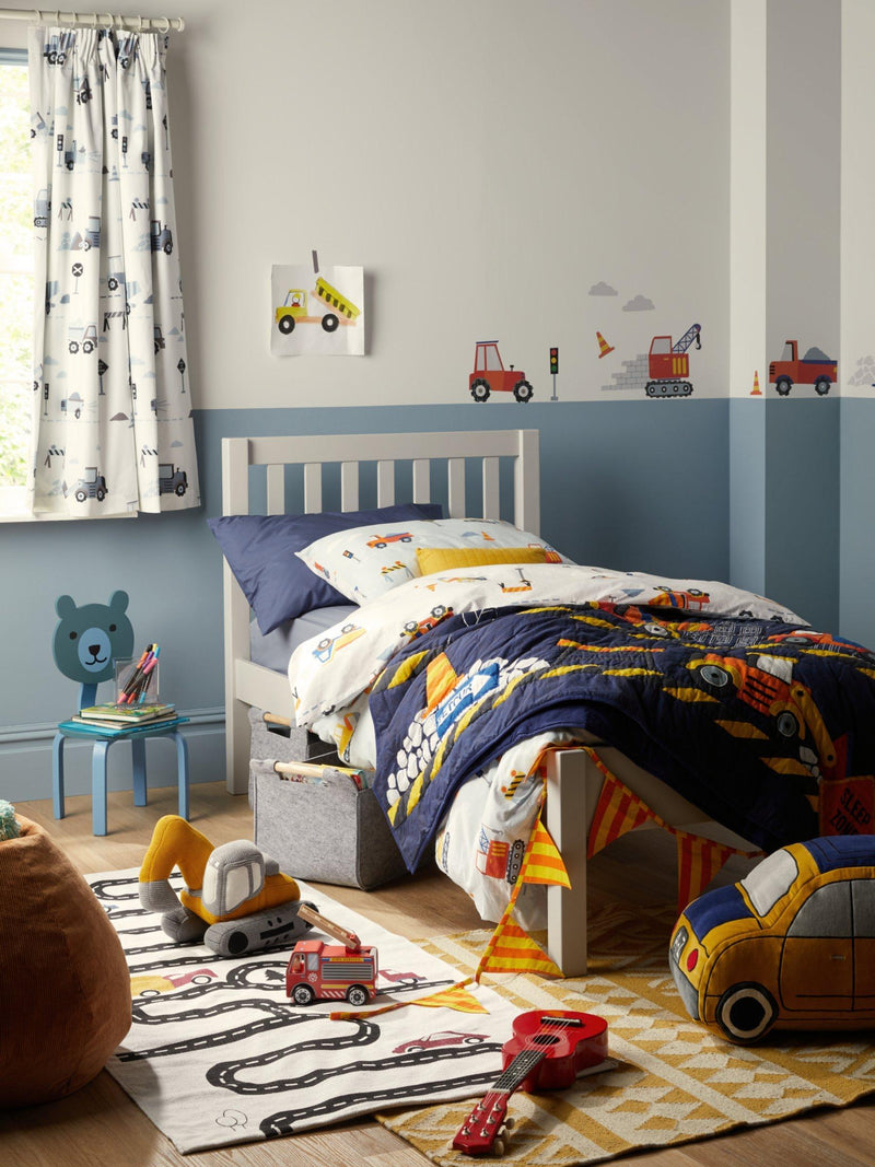 John Lewis construction print children's curtains with blackout lining (British brand)