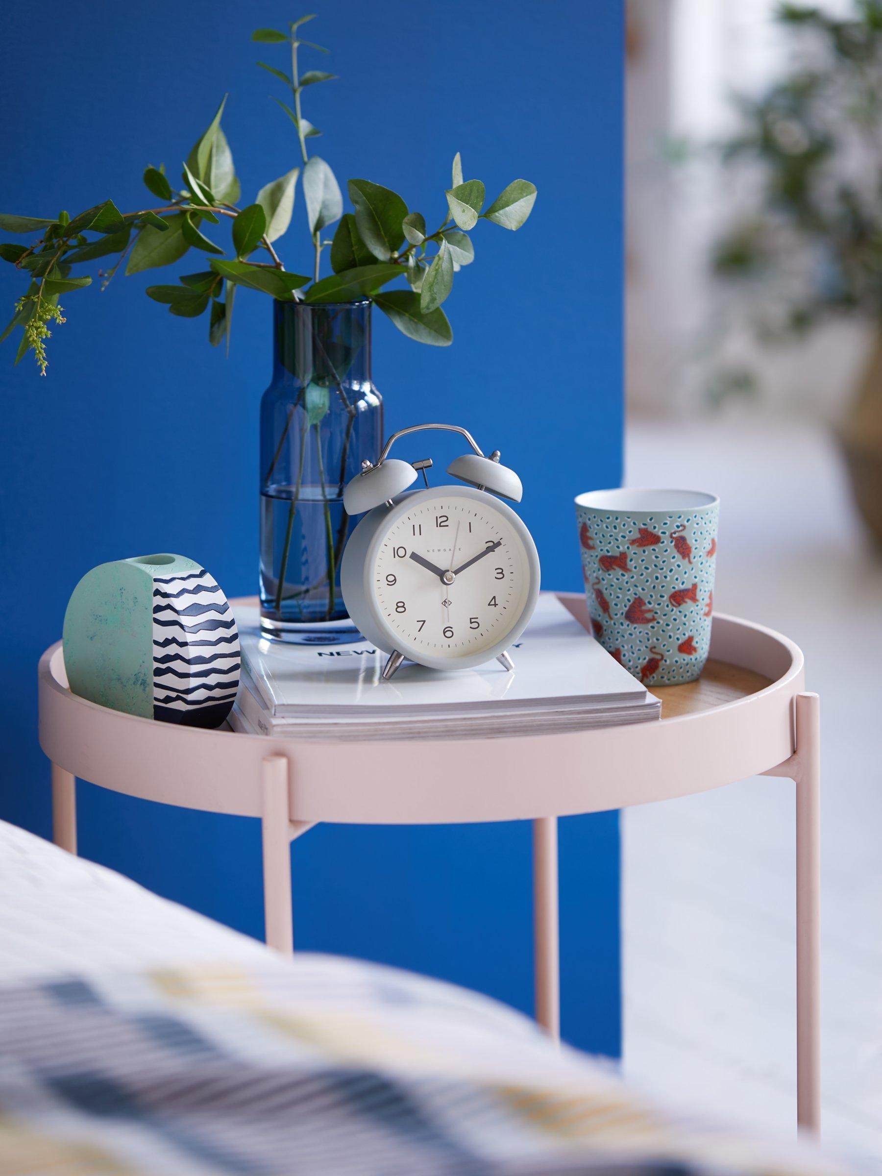 Newgate Clocks Charlie twin bell alarm clock, silent sweep (British brand)