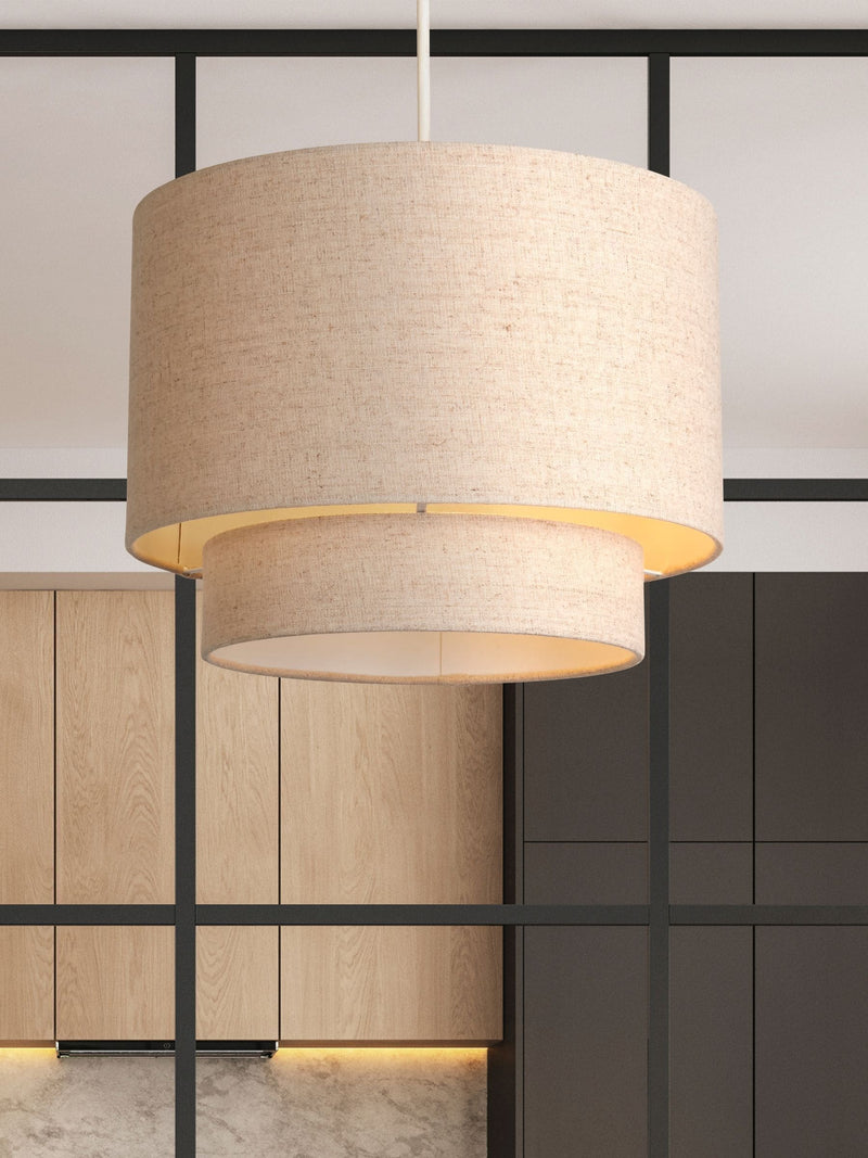 Searchlight ceiling light Gemini drum shade 30cm wide - British product