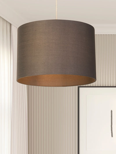 Next Searchlight Grey Dove Cotton Drum Shade Ceiling Light- Buy online at McGrocer