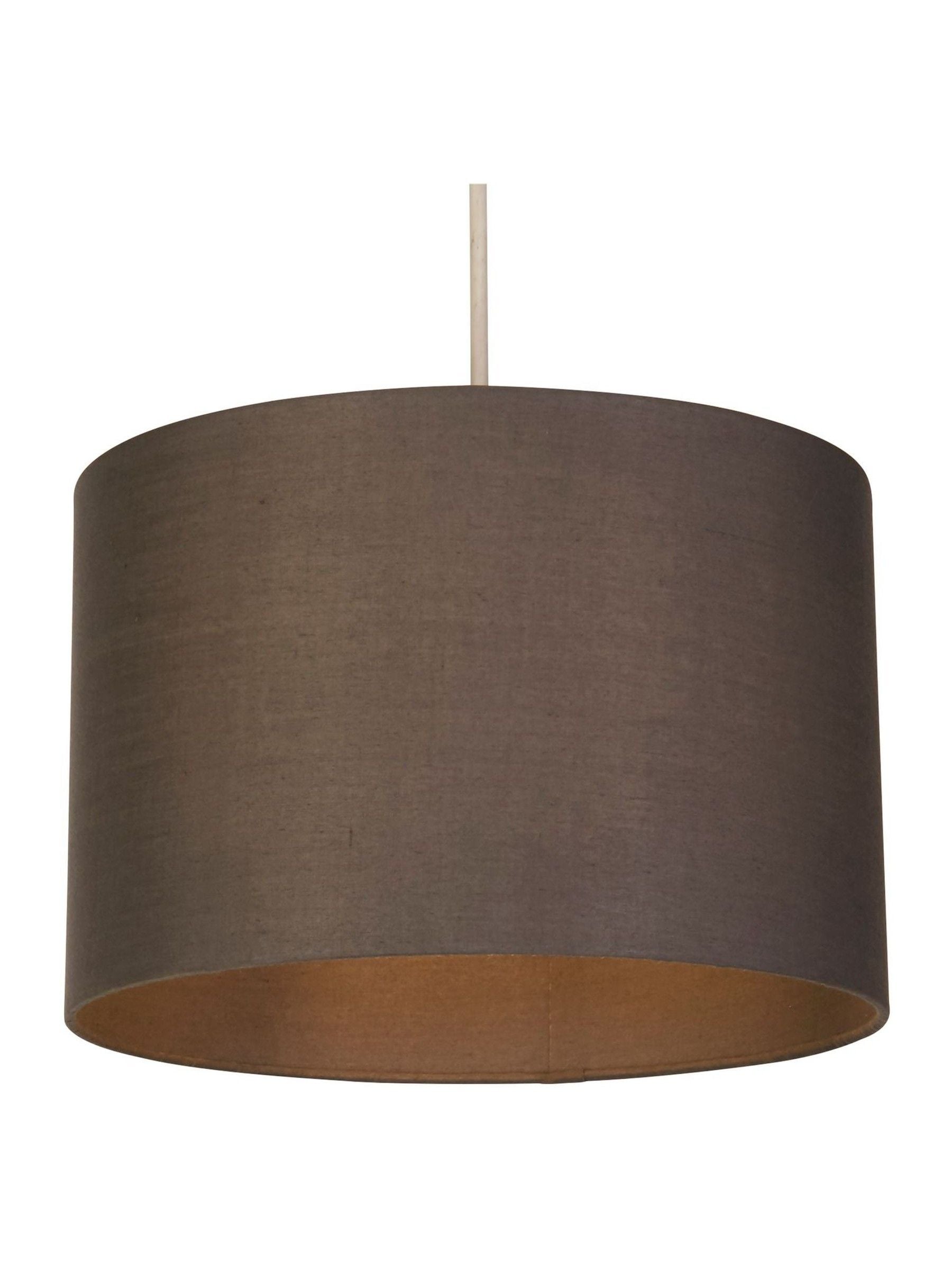 Searchlight Grey Dove cotton drum shade ceiling light - British product
