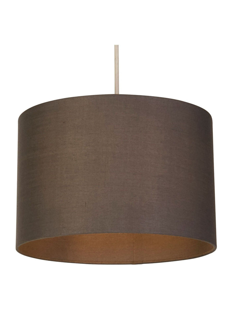 Searchlight Grey Dove cotton drum shade ceiling light - British product
