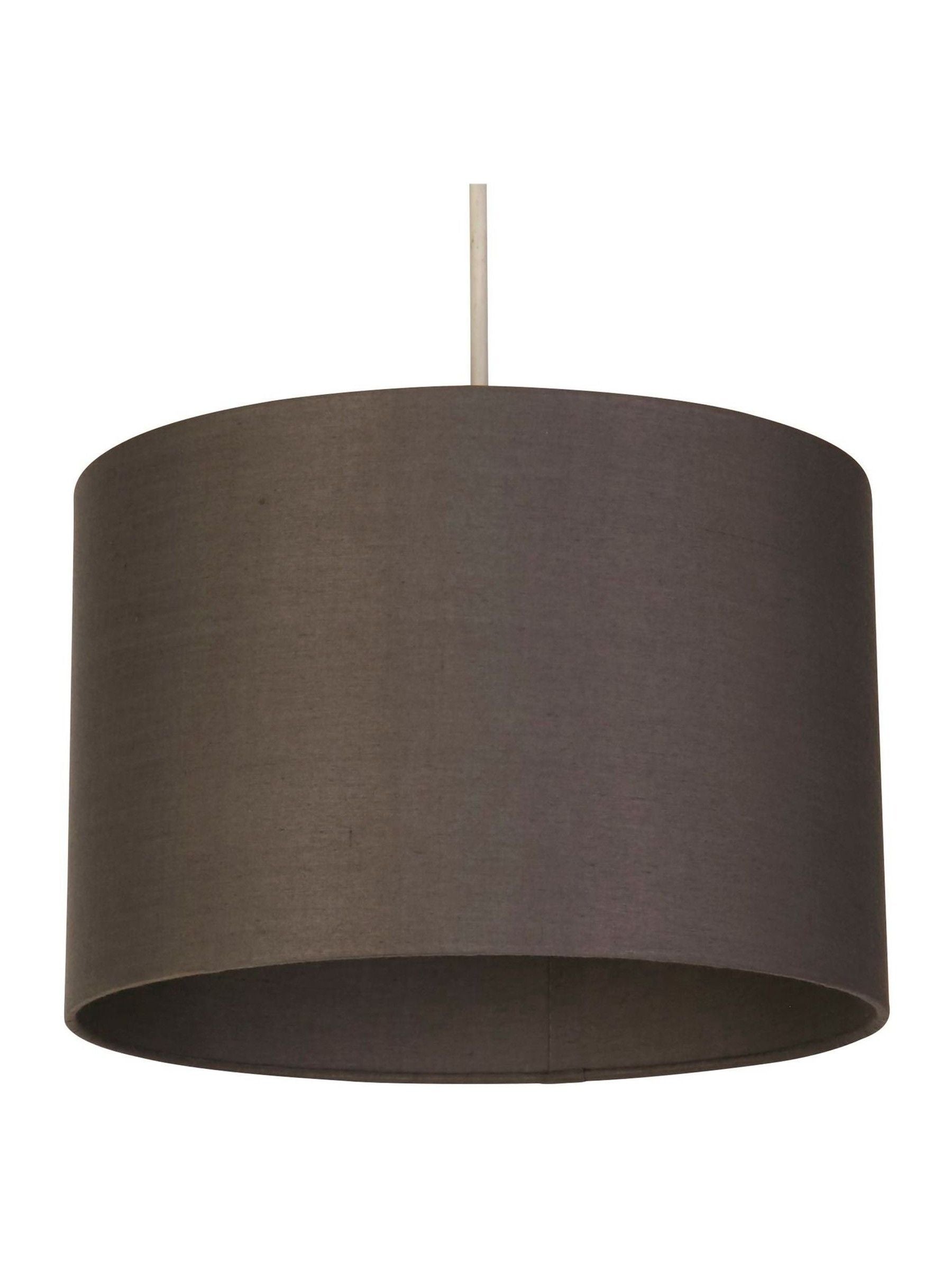 Searchlight Grey Dove cotton drum shade ceiling light - British product