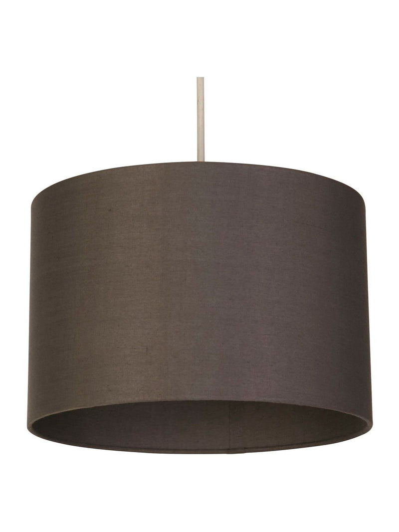 Searchlight Grey Dove cotton drum shade ceiling light - British product