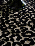 Velvet table runner black leopard print 220cm, imported from the UK