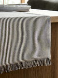 Black White Bronx kitchen table runner cotton 178cm length - British product