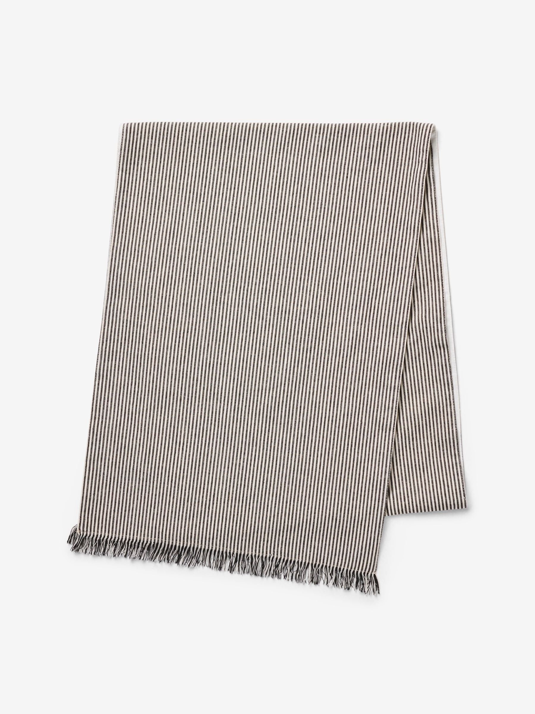 Black White Bronx kitchen table runner cotton 178cm length - British product