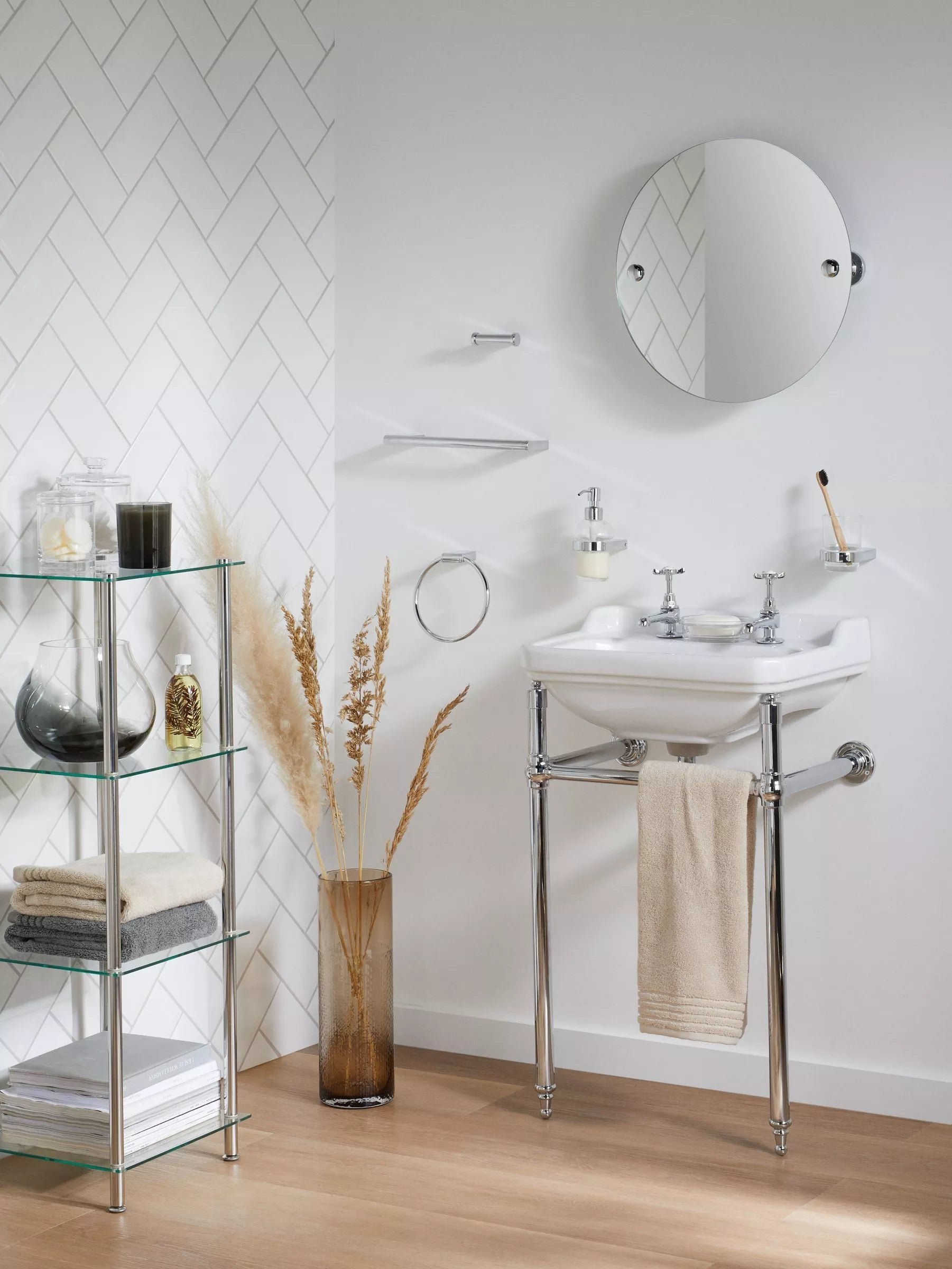 John Lewis Opus light pull chrome bathroom accessory (British brand)