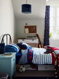 John Lewis reversible cotton duvet cover set with stars and stripes design, single size, UK version