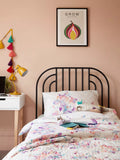 John Lewis reversible pure cotton duvet cover and pillowcase set with butterfly print, UK version